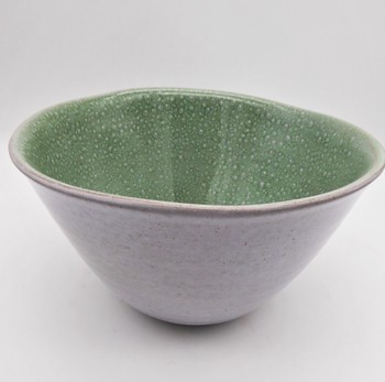 GREEN GLAZED LARGE SALAD BOWL