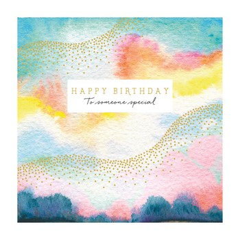 The Art File - Pink & Blue Watercolour Card