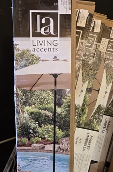 Living Accents 9ft Taupe Market Umbrella BASE NOT INCLUDED
