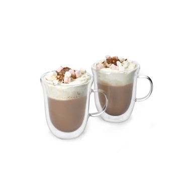 DOUBLE WALL HOT CHOCOLATE GLASSES 350ML - SET OF 2