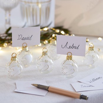 MISTLETOE PLACECARD HOLDERS - PACK OF 6