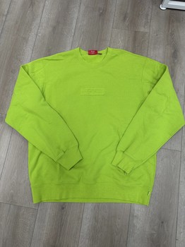 SS20 Supreme Cutout Logo Crewneck Lime • Pre-Owned [5519] - photo 1
