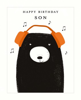 The Art File - Son Bear Headphones Card
