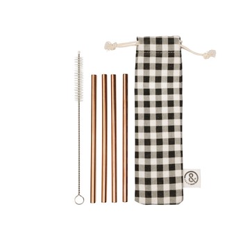 &AGAIN BRONZE SHORT STRAWS - PACK OF 4