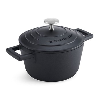 MASTERCLASS LIGHTWEIGHT NON STICK CASSEROLE - 16CM/1.4 LITRE - MATT BLACK