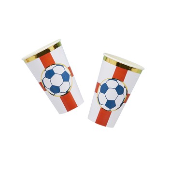 Hootyballoo -Come On England Football Jumbo Paper Cups - Pack of 8-HBCE105