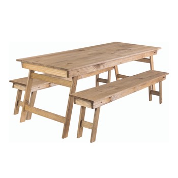 TRAMONTINA FOLDING TABLE AND BENCH SET - 3 PIECE SET