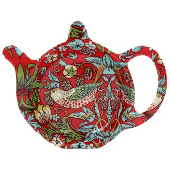 WILLIAM MORRIS RED STRAWBERRY THIEF TEABAG TIDY