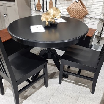 Norah Black Pedestal Table Set 3 pieces