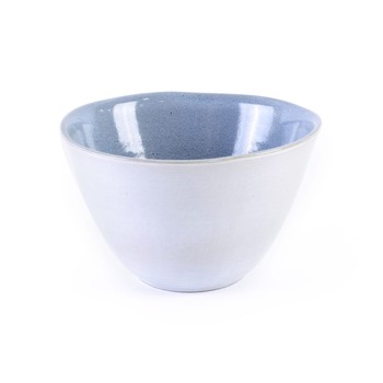 'NORTE' MEDIUM GLAZED TERRACOTTA BOWL - LIGHT BLUE