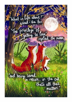 Art File - Fox Under the Moon Being Loved - FX16A