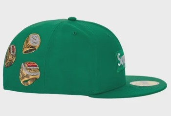 Supreme Rings Box Logo New Era 59Fifty Fitted Hat Green • Brand New [6755] - view 3
