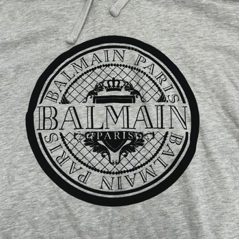 Balmain Grey Coin Logo Hoodie • Pre-Owned [9964] - view 6
