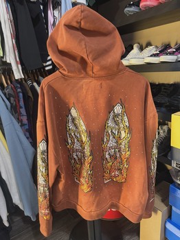 Who Decides War Brown Stain Glass Hoodie size L • Pre-Owned [8377] - view 2