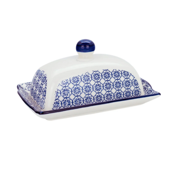 BLUE FLORAL BUTTER DISH