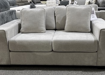 Emmeline Fabric Loveseat, Light Grey
