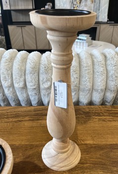 Natural Wood Candle Holder Large