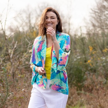 Aqua neon kimono