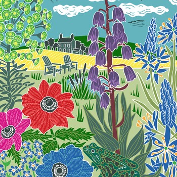 The Art File - Frog & Bluebells Card