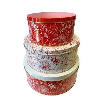 CHRISTMAS CAKE TINS - SET OF 3