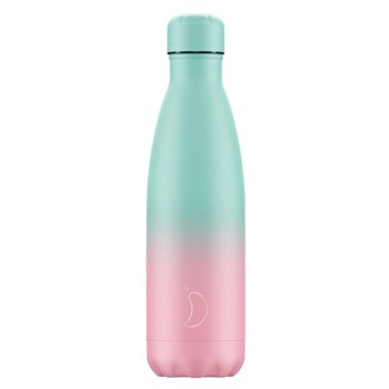 CHILLY'S 500ML GRADIANT PASTEL GREEN PINK BOTTLE