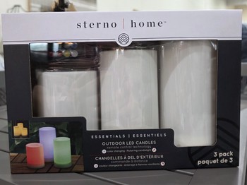 Set of 3 Outdoor LED Candles with Remote