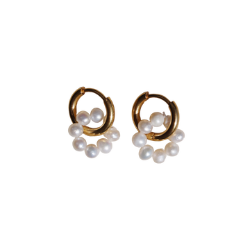 Small shiny pearl earrings
