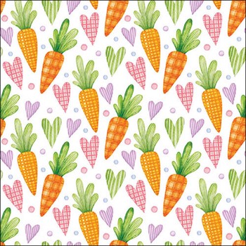 CARROTS AND HEARTS PAPER NAPKINS