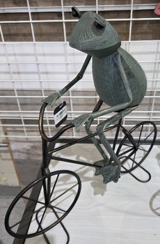 Eclectic Metal Frog Sculpture