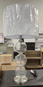 GLASS & STEEL TABLE LAMP