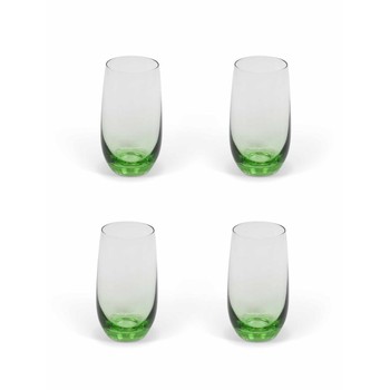 GARDEN TRADING CHILMARK GREEN HIGHBALL GLASSES - SET OF 4