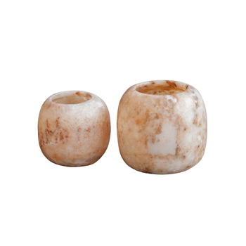 Alabaster waxinelichthouder round · brown