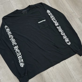 Chrome Hearts Scroll Logo Long-Sleeve Pocket T-Shirt Black • Pre-Owned [3058] - view 6