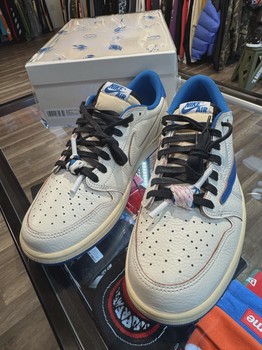 Air Jordan 1 Retro Low Original SP Fragment  x Travis Scott Sail Military Blue • Pre-Owned [1140] - view 2