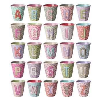 RICE ALPHABET CUPS - MINI BLOOMS