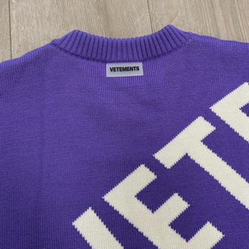 Vetements Giant Logo Knitted Sweater 'Ultraviolet/White' • Pre-Owned [8777] - view 2