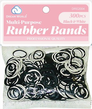 DREAM RUBBER BANDS 300CT BK&WH