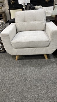 Paige Stain-Resistant Fabric Armchair, Ivory