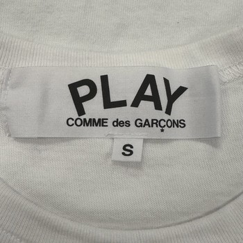 CDG Play Blue Eyes Black Heart T-Shirt White • Pre-Owned [2992] - view 2