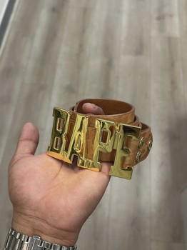 A Bathing Ape (BAPE) Logo Buckle Leather Belt • Pre-Owned [2469] - view 5