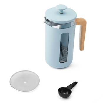 LA CAFETIERE PISA 8 CUP CAFETIERE WITH WOODEN HANDLE - SKY BLUE