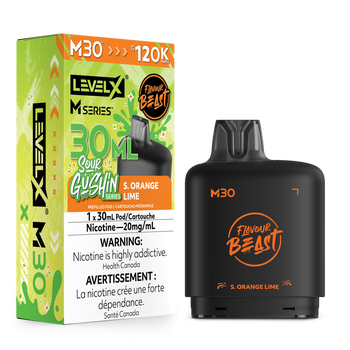 Level X Flavour Beast Sour Gushin' Series M30 120K Pod - S. Orange Lime