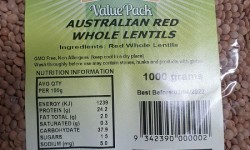 Med Foods Australian Red Whollentils 1kg ****