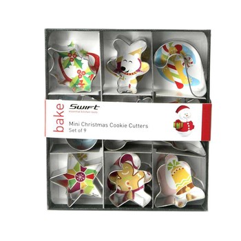 MINI CHRISTMAS COOKIE CUTTERS - SET OF 9