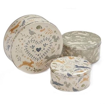 WOODLAND CAKE TINS - SET OF 3
