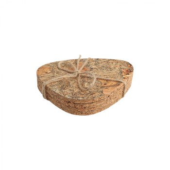 CORK PEBBLE COASTERS - SET OF 4