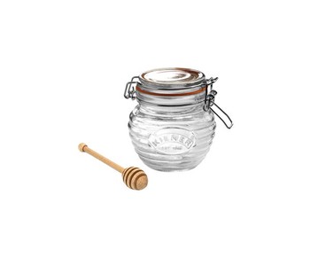 KILNER HONEY POT WITH WOODEN DIPPER