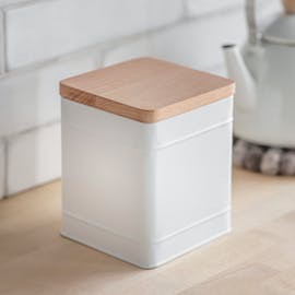 GARDEN TRADING LARGE BOROUGH CANISTER WITH BEECH LID - LILY WHITE