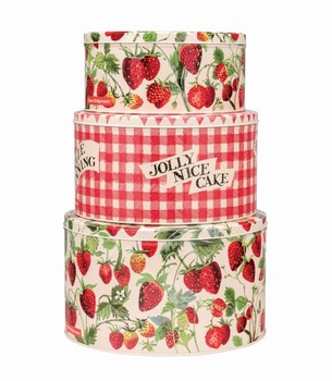 EMMA BRIDGEWATER STRAWBERRIES SINGLE ROUND CAKE TIN
