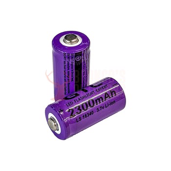 GTL LS 16340 (CR123A) 2300mAh rechargeable battery x2